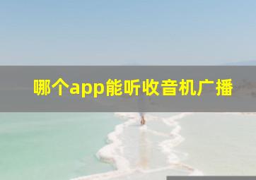 哪个app能听收音机广播