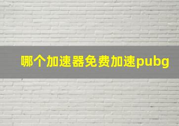 哪个加速器免费加速pubg