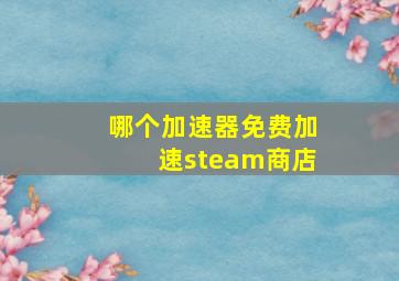 哪个加速器免费加速steam商店