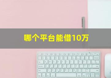 哪个平台能借10万