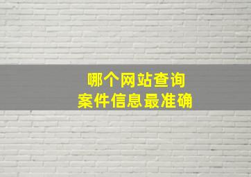 哪个网站查询案件信息最准确