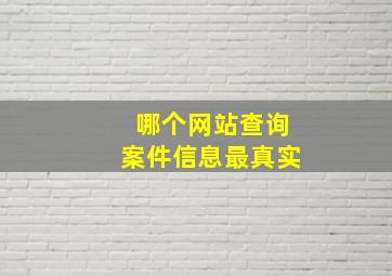 哪个网站查询案件信息最真实