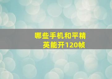 哪些手机和平精英能开120帧