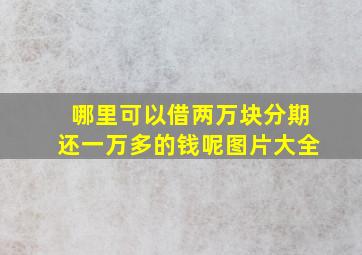 哪里可以借两万块分期还一万多的钱呢图片大全