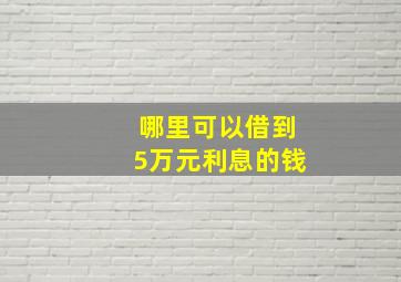 哪里可以借到5万元利息的钱