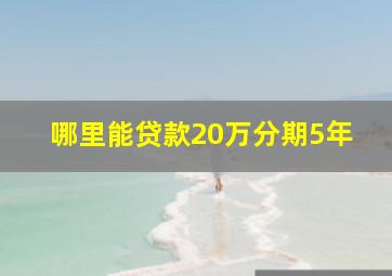 哪里能贷款20万分期5年