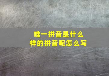 唯一拼音是什么样的拼音呢怎么写