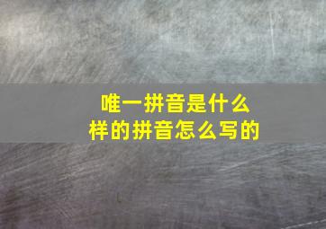 唯一拼音是什么样的拼音怎么写的