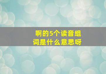 啊的5个读音组词是什么意思呀