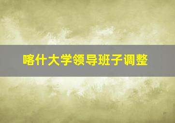 喀什大学领导班子调整