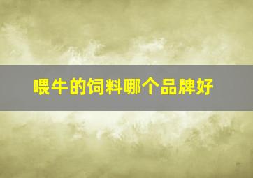 喂牛的饲料哪个品牌好