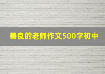 善良的老师作文500字初中