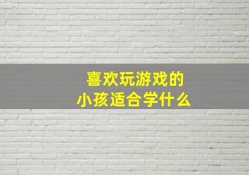 喜欢玩游戏的小孩适合学什么