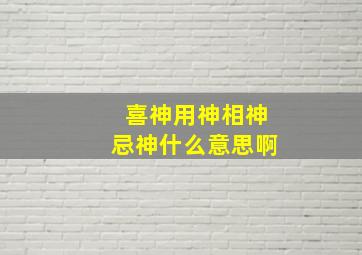 喜神用神相神忌神什么意思啊