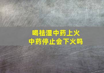 喝祛湿中药上火中药停止会下火吗