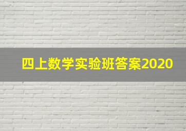 四上数学实验班答案2020