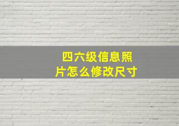 四六级信息照片怎么修改尺寸