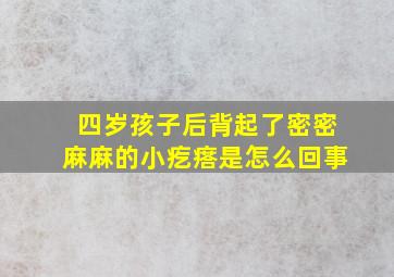 四岁孩子后背起了密密麻麻的小疙瘩是怎么回事