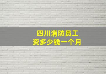 四川消防员工资多少钱一个月