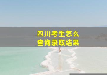 四川考生怎么查询录取结果