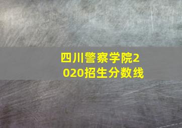 四川警察学院2020招生分数线