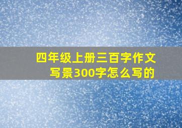 四年级上册三百字作文写景300字怎么写的