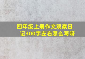 四年级上册作文观察日记300字左右怎么写呀