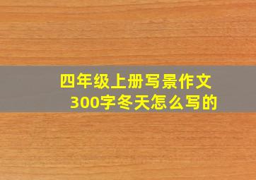 四年级上册写景作文300字冬天怎么写的