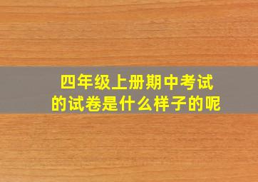 四年级上册期中考试的试卷是什么样子的呢