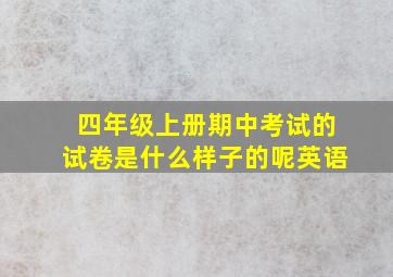 四年级上册期中考试的试卷是什么样子的呢英语