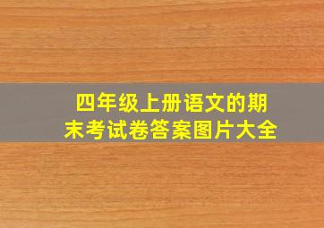 四年级上册语文的期末考试卷答案图片大全