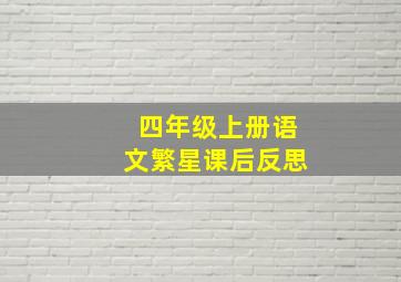 四年级上册语文繁星课后反思