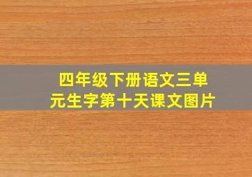 四年级下册语文三单元生字第十天课文图片