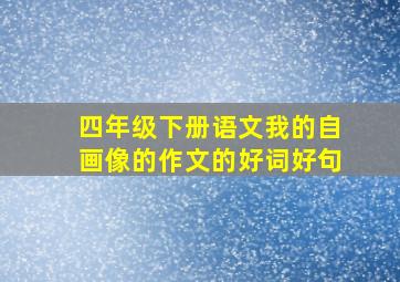 四年级下册语文我的自画像的作文的好词好句