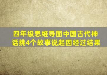 四年级思维导图中国古代神话挑4个故事说起因经过结果