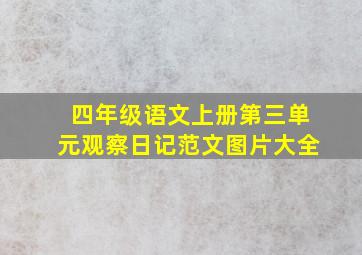 四年级语文上册第三单元观察日记范文图片大全