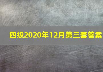 四级2020年12月第三套答案