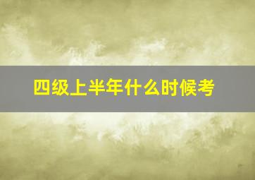 四级上半年什么时候考