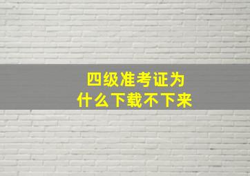 四级准考证为什么下载不下来