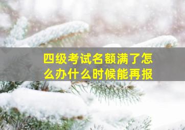 四级考试名额满了怎么办什么时候能再报