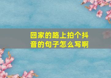 回家的路上拍个抖音的句子怎么写啊