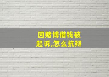 因赌博借钱被起诉,怎么抗辩