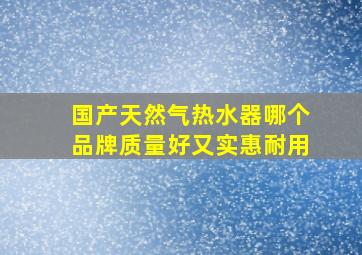 国产天然气热水器哪个品牌质量好又实惠耐用