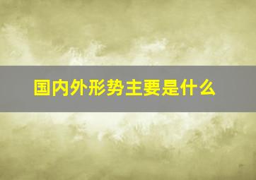 国内外形势主要是什么