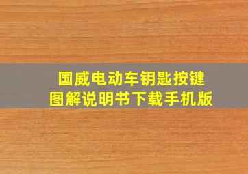 国威电动车钥匙按键图解说明书下载手机版