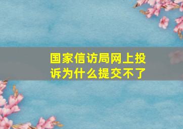 国家信访局网上投诉为什么提交不了