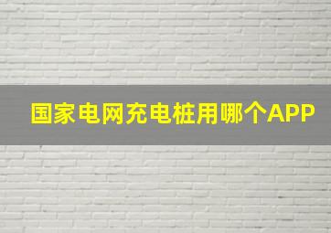 国家电网充电桩用哪个APP