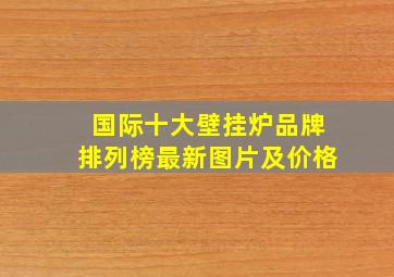 国际十大壁挂炉品牌排列榜最新图片及价格