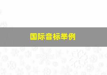 国际音标举例