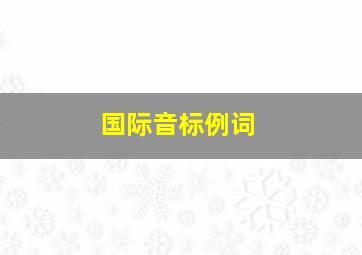 国际音标例词